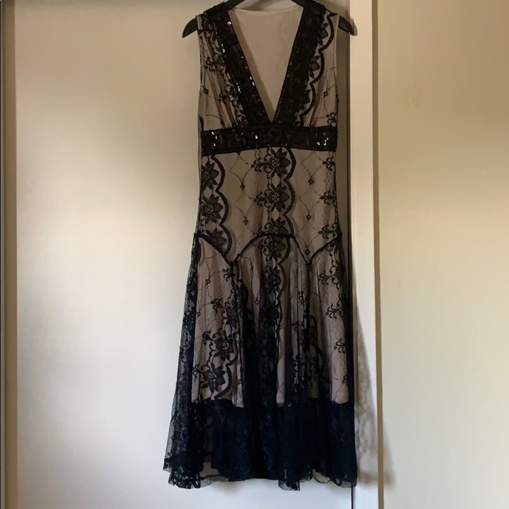 Plunge V-neck Lace Dress
